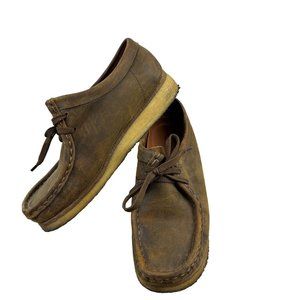 CLARKS Women's Original Wallabees Brown Leather Crepe Sole Comfort 16050 Size 6M